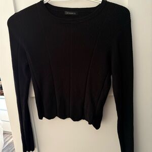 Dynamite Black Long Sleeve Ribbed Top